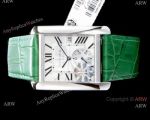 Swiss Grade Cartier Tank 1904MC Mens Watches SS Green Strap